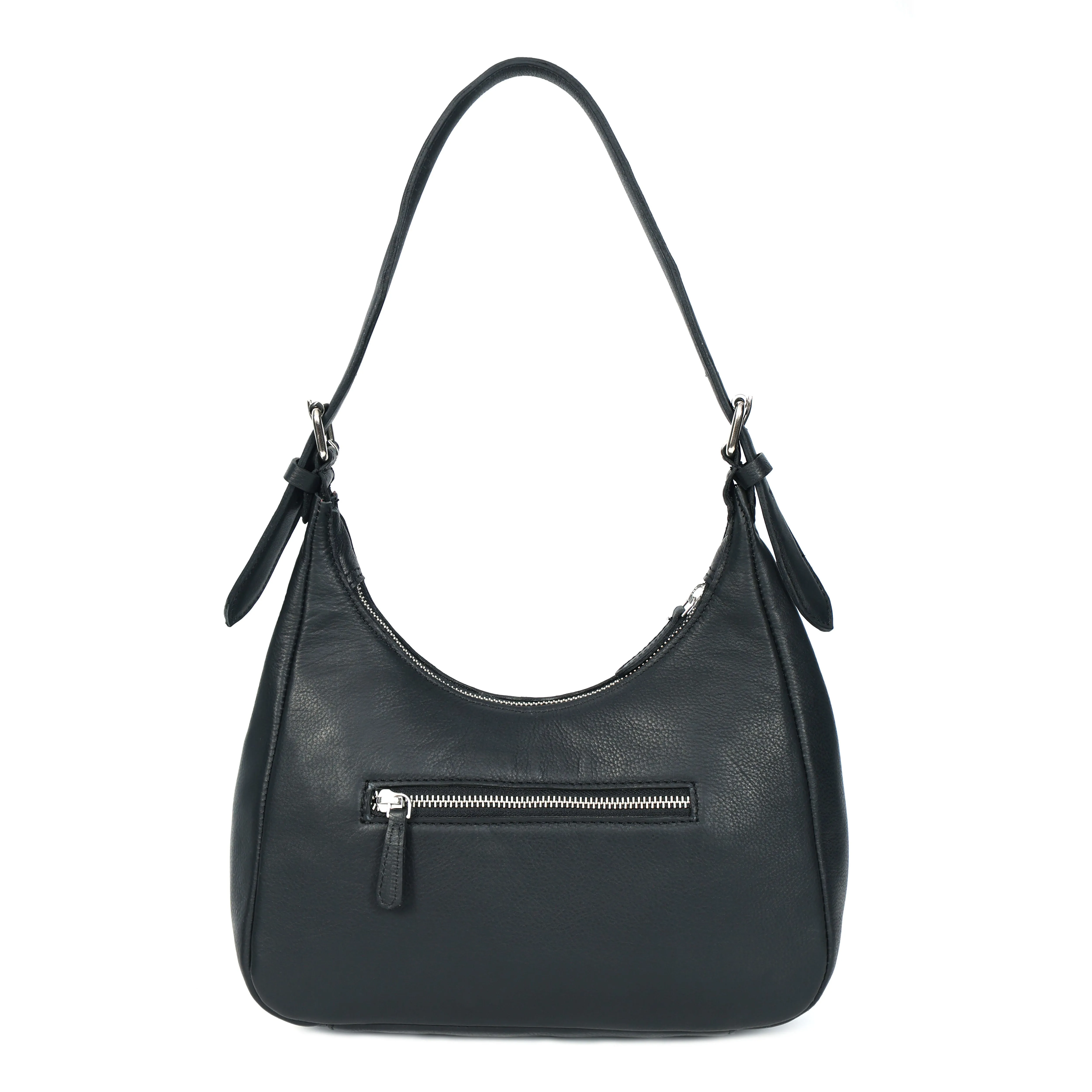 Black Leather Hobo Bag – Stylish, Spacious & Versatile Everyday Handbag for Women.BG-1636