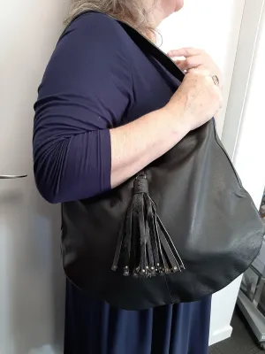 Black Leather Ladies Bag