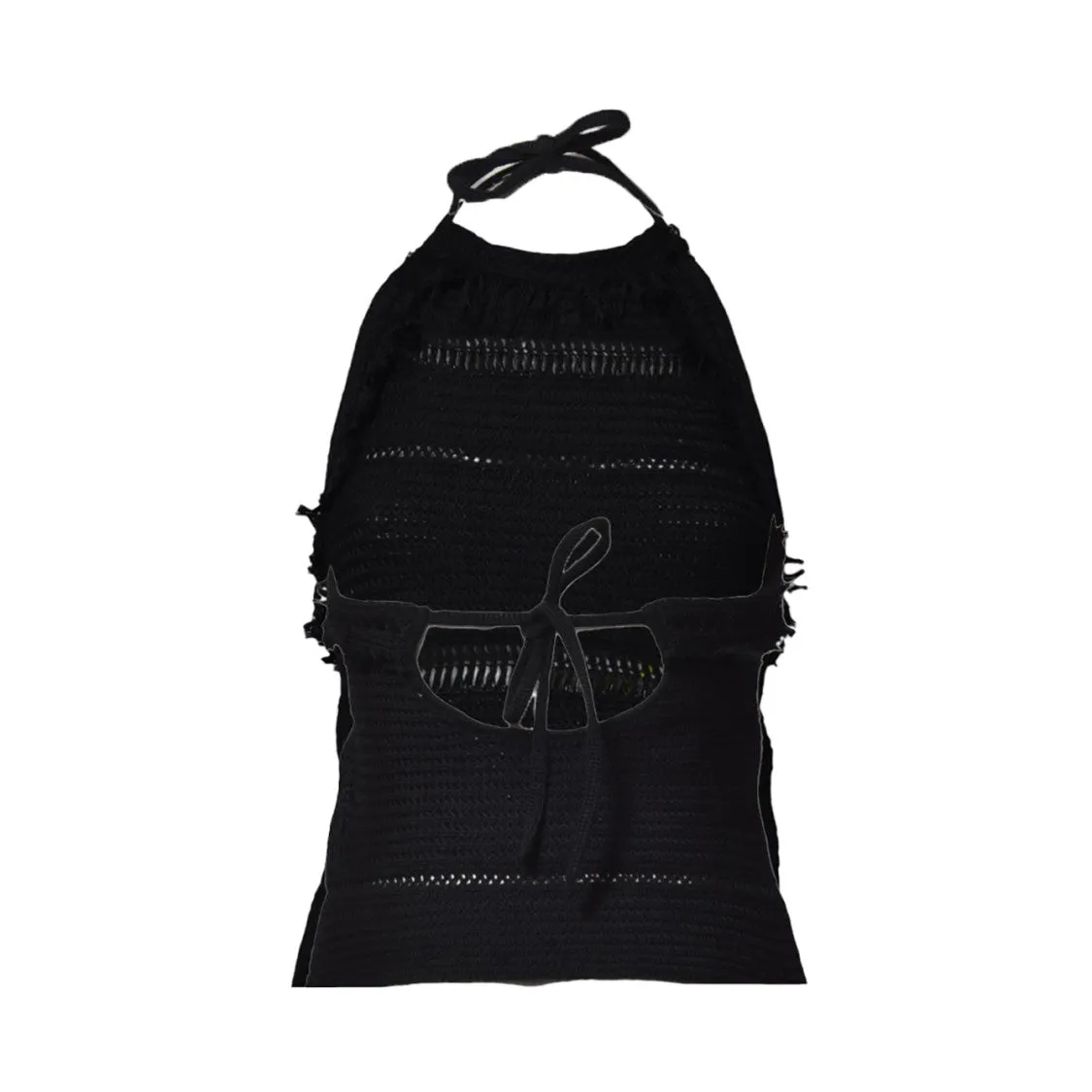 Black Macramé Araliane Top