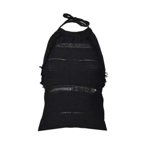 Black Macramé Araliane Top