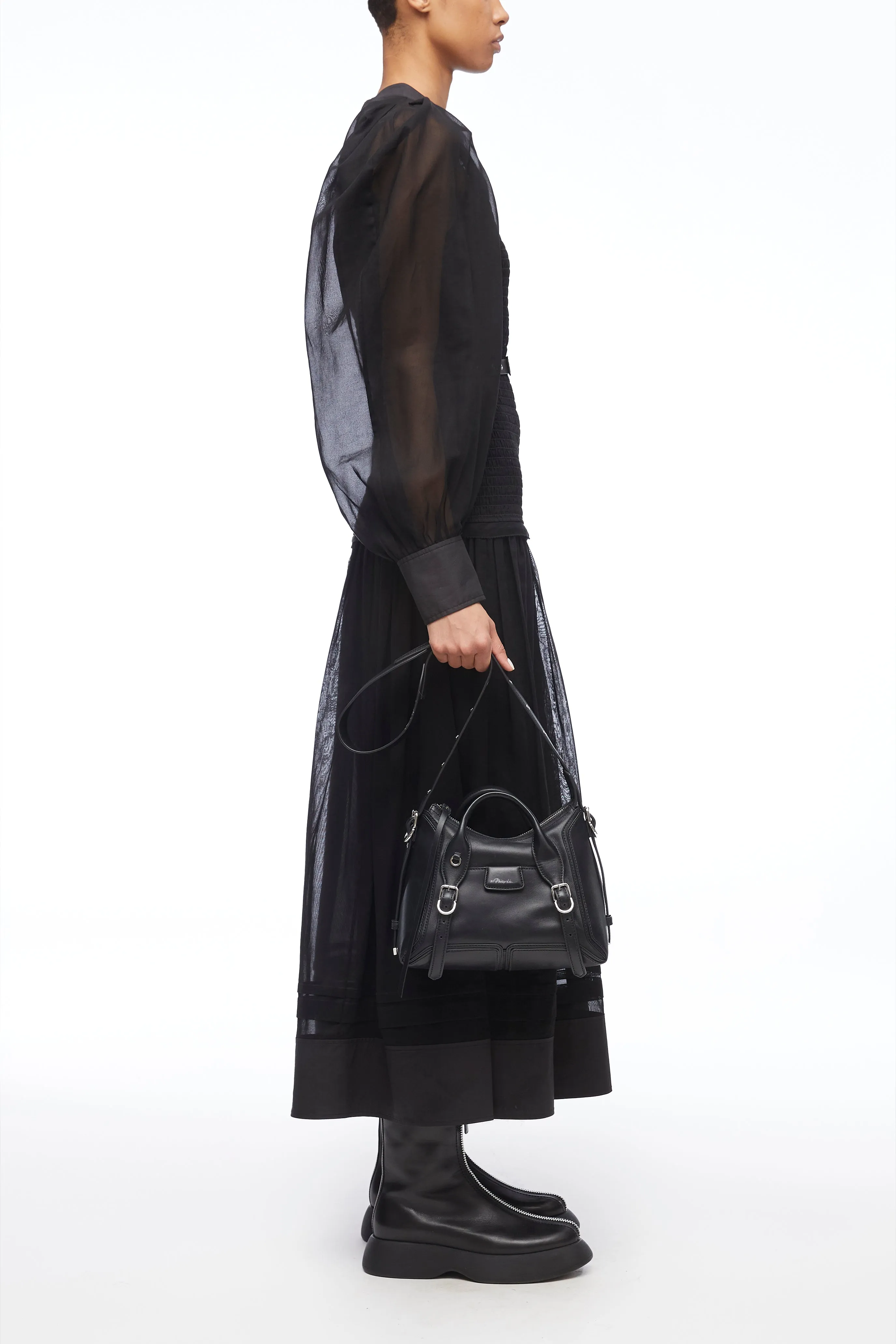 Black Pashli Moto Satchel