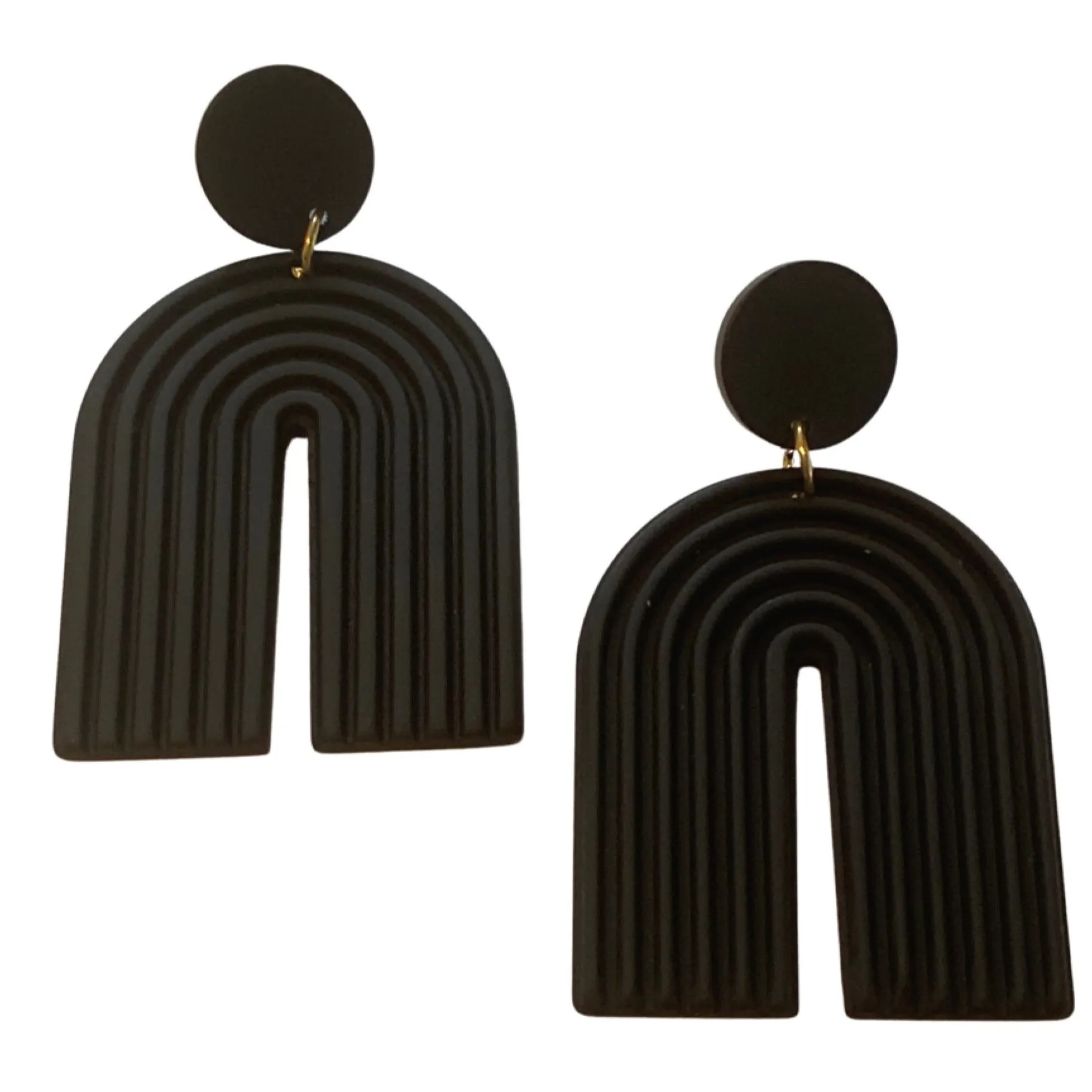 Black "U" Rainbow Drop Earrings