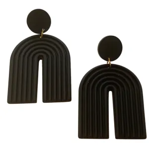 Black "U" Rainbow Drop Earrings