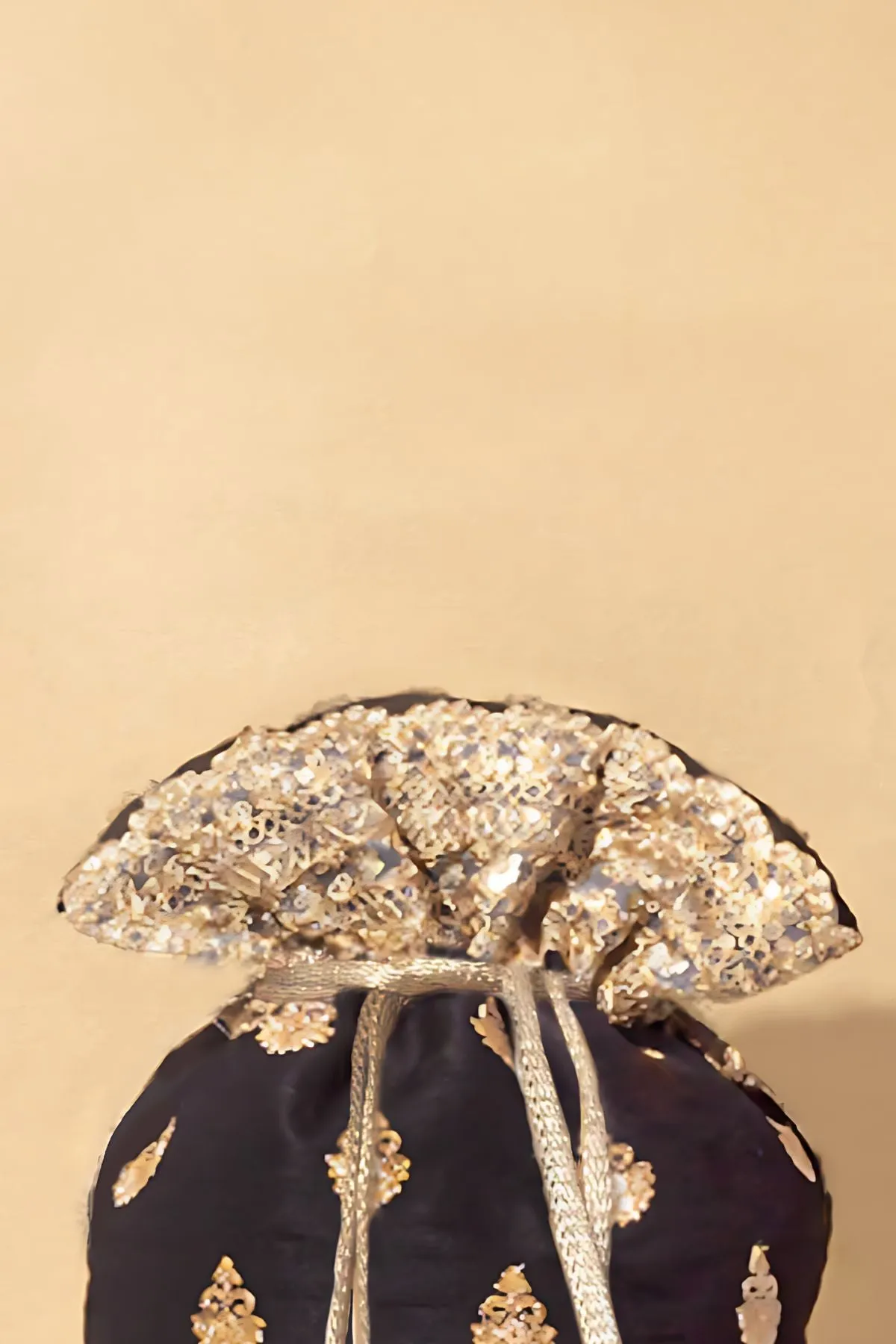 Black saanjh embroidered potli