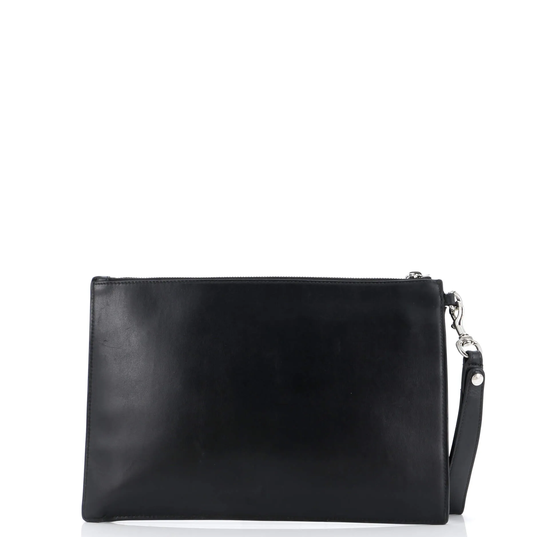 Blade Logo Wristlet Pouch Embroidered Leather