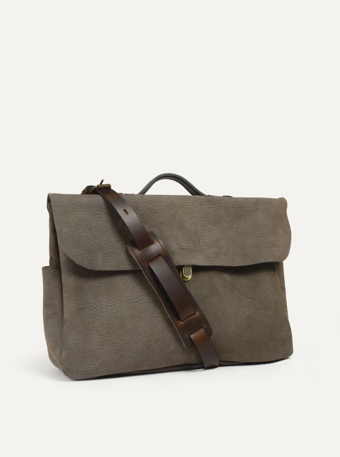 Bleu De Chauffe, Satchel Bag Charles, Khaki Brown