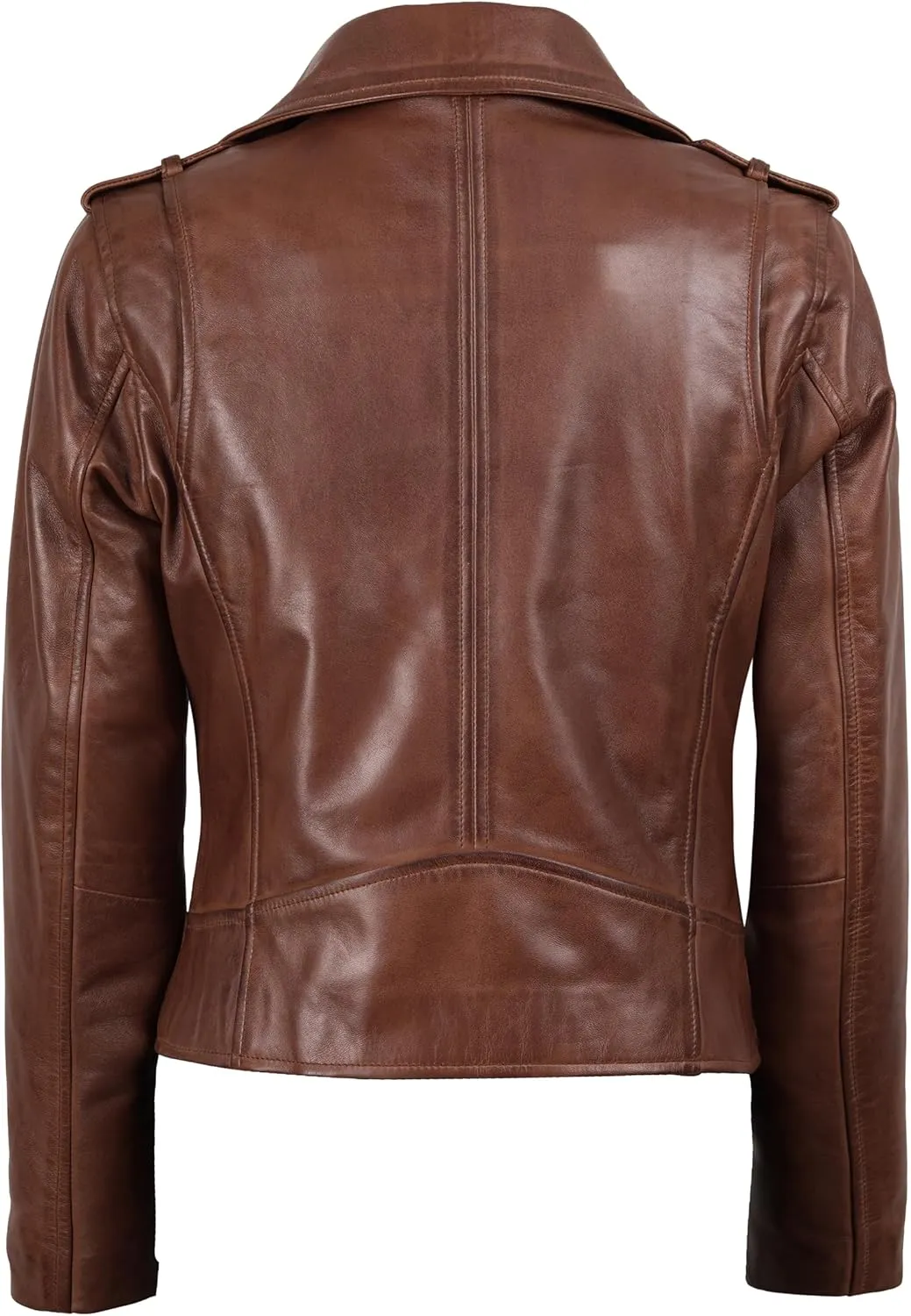 Blingsoul Real Lambskin Leather Jacket Women - Asymmetrical Style Womens Leather Jackets