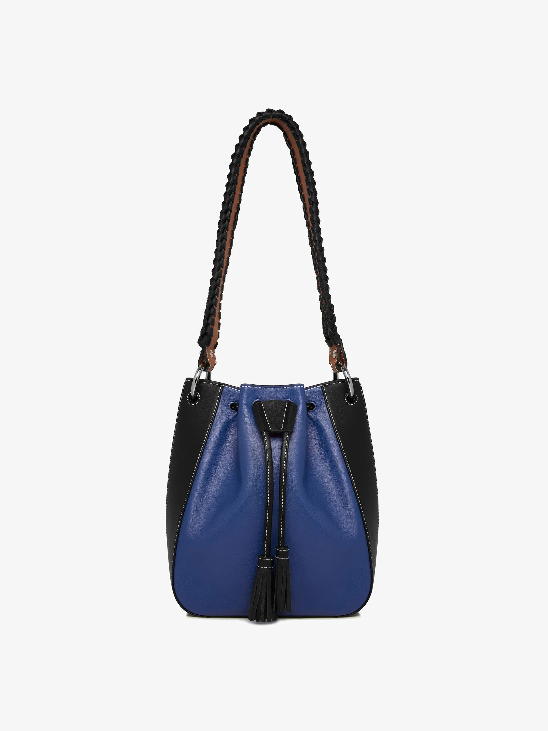 Blue, black and chestnut Bollo bag