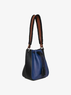Blue, black and chestnut Bollo bag