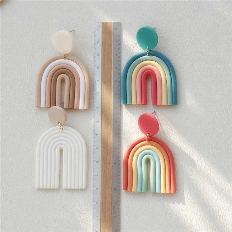 Blue "U" Rainbow Drop Earrings