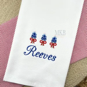Bluebonnets Bow Trio Embroidery Design, Machine Embroidery Design File