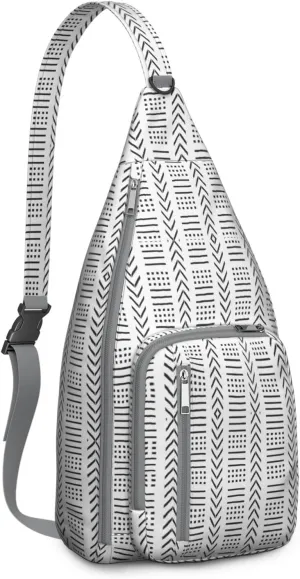 Bohemian Crossbody Bag Daypack for Women Men Lightweight Vintage Tribal Waterproof Sling Bag Backpack Hiking Cycling Sports