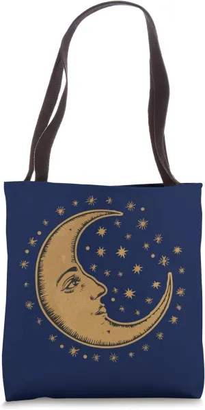 Bohemian Moon Design | Celestial Moon Elegance Tote Bag