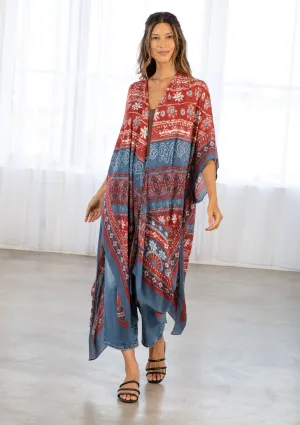 Bohemian Paisley Open Front Kimono