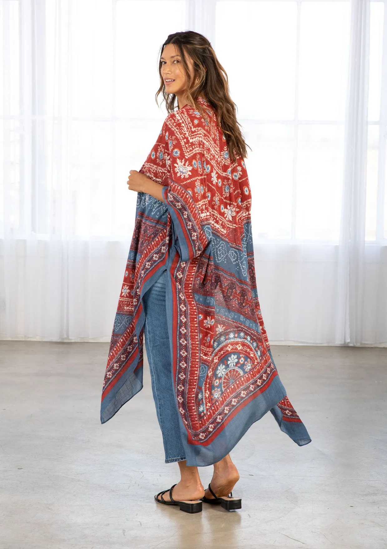 Bohemian Paisley Open Front Kimono