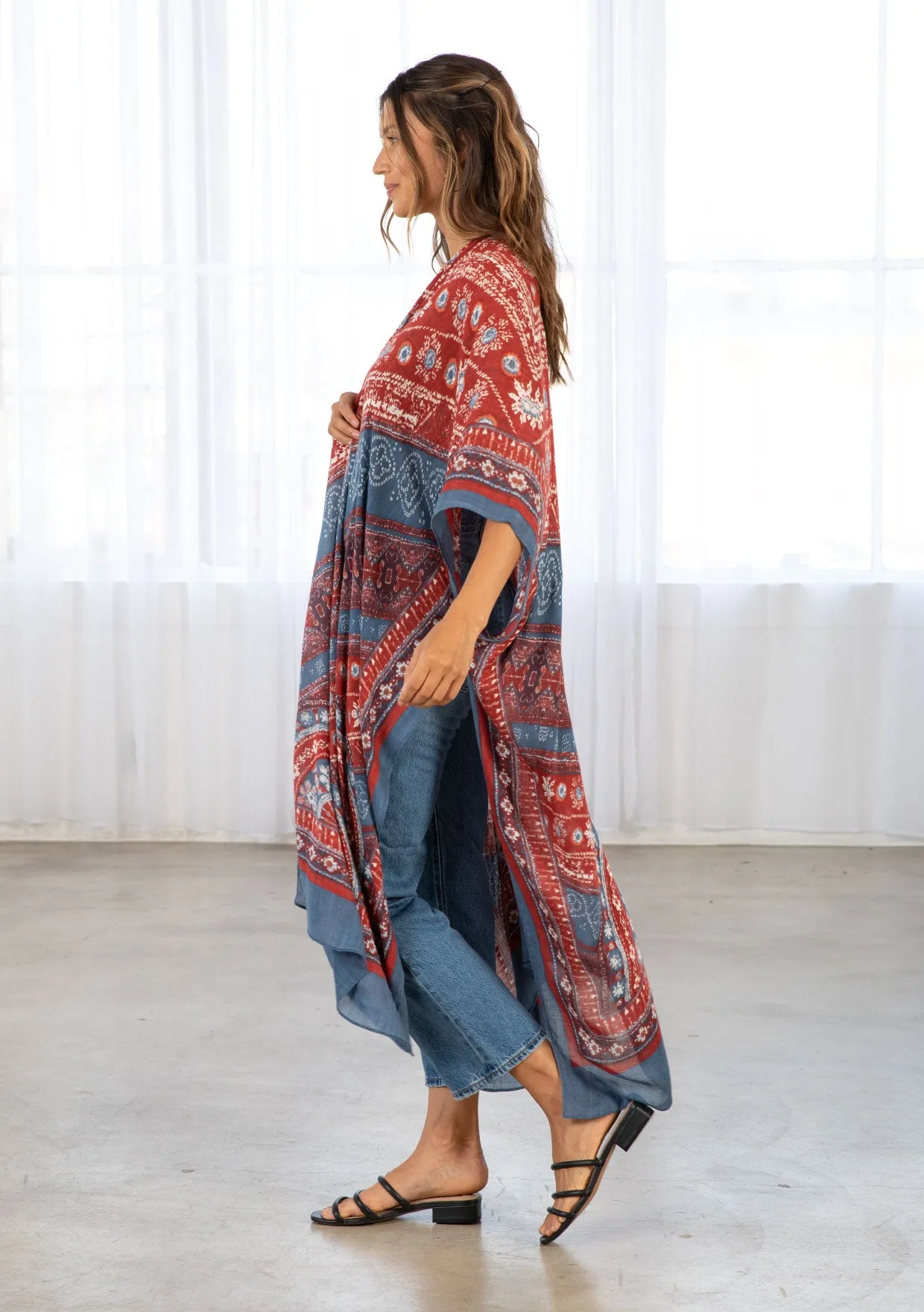 Bohemian Paisley Open Front Kimono
