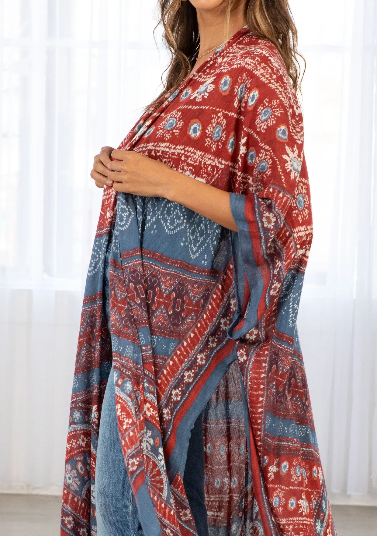 Bohemian Paisley Open Front Kimono
