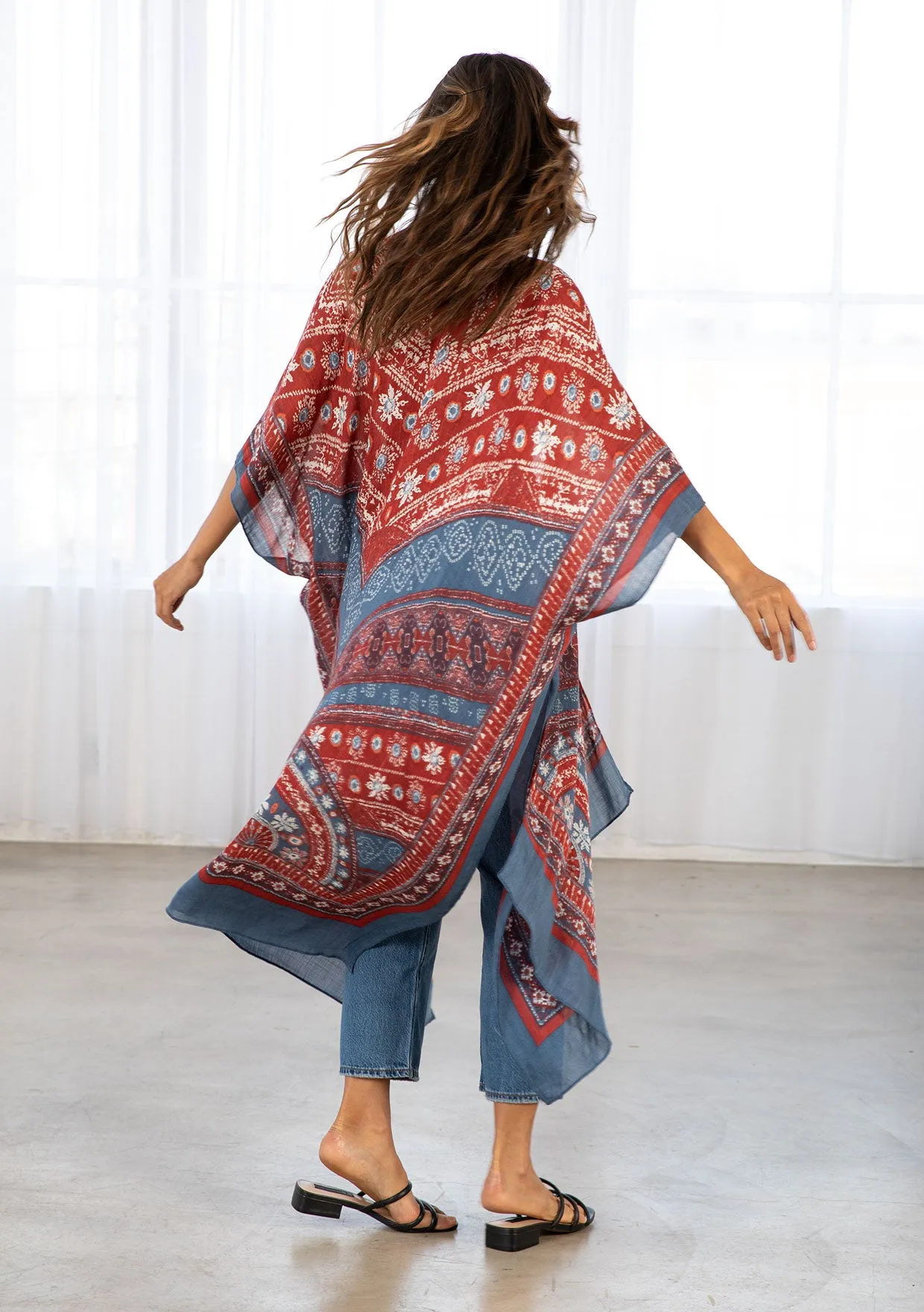 Bohemian Paisley Open Front Kimono