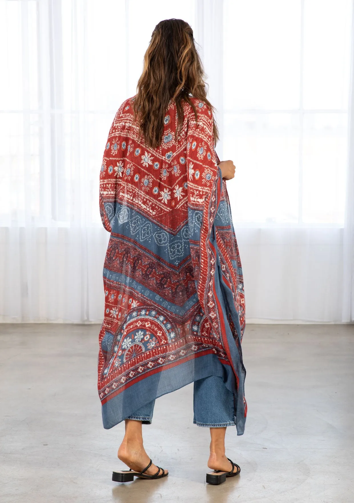 Bohemian Paisley Open Front Kimono