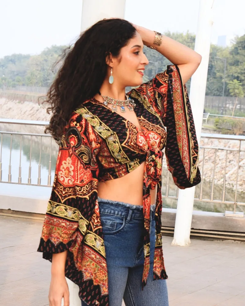 Bohemian sunset paisley top