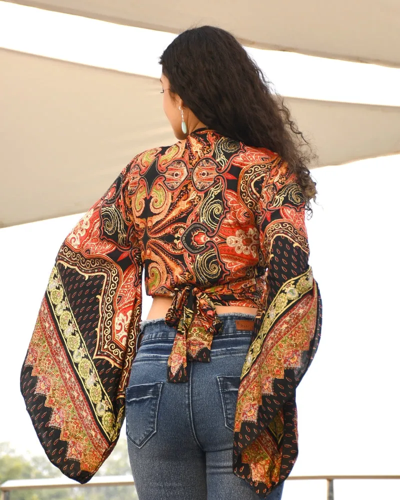 Bohemian sunset paisley top