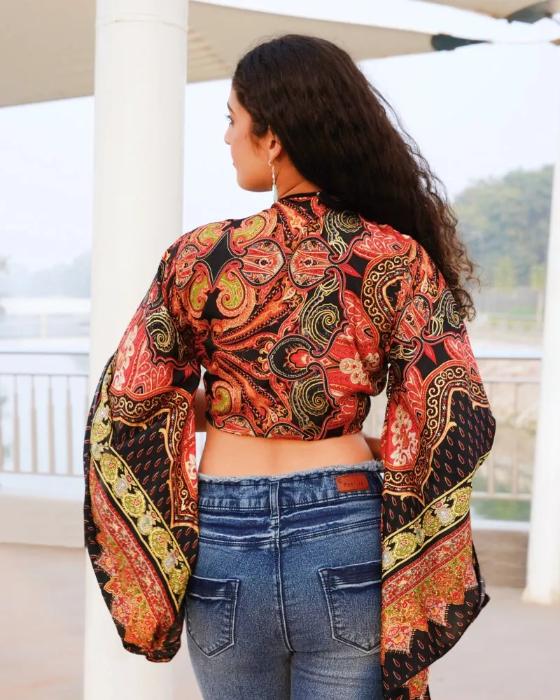 Bohemian sunset paisley top