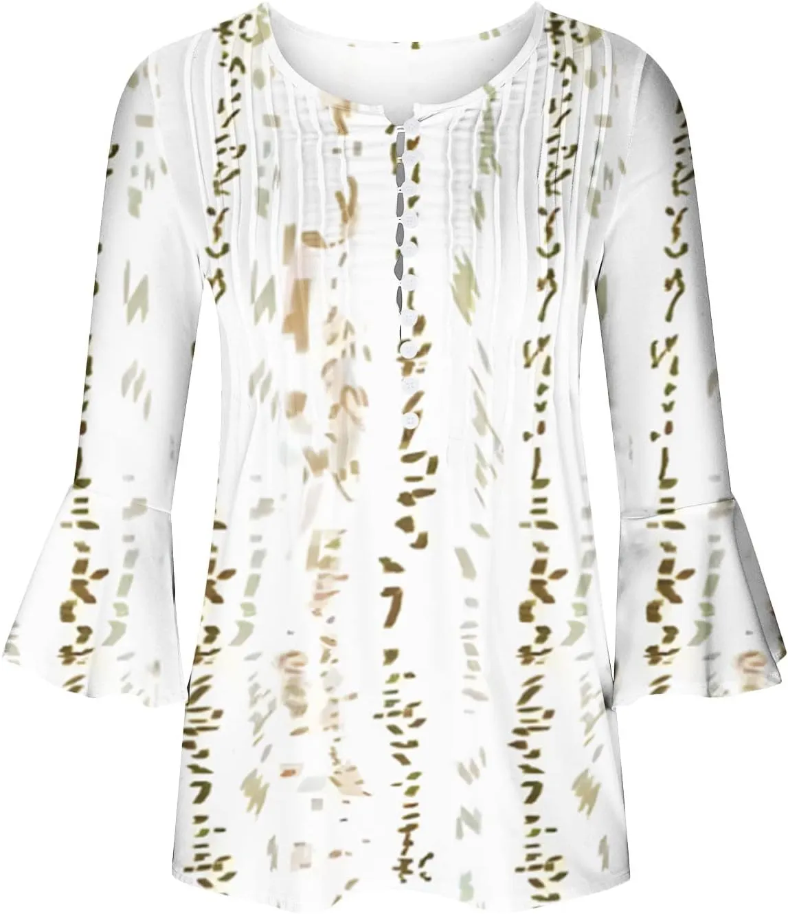 Bohemian Tops for Women Trendy 2023 Sexy Elegant t-Shirt Boho Floral Print 3/4 Bell Sleeve v Neck Shirts Blouse