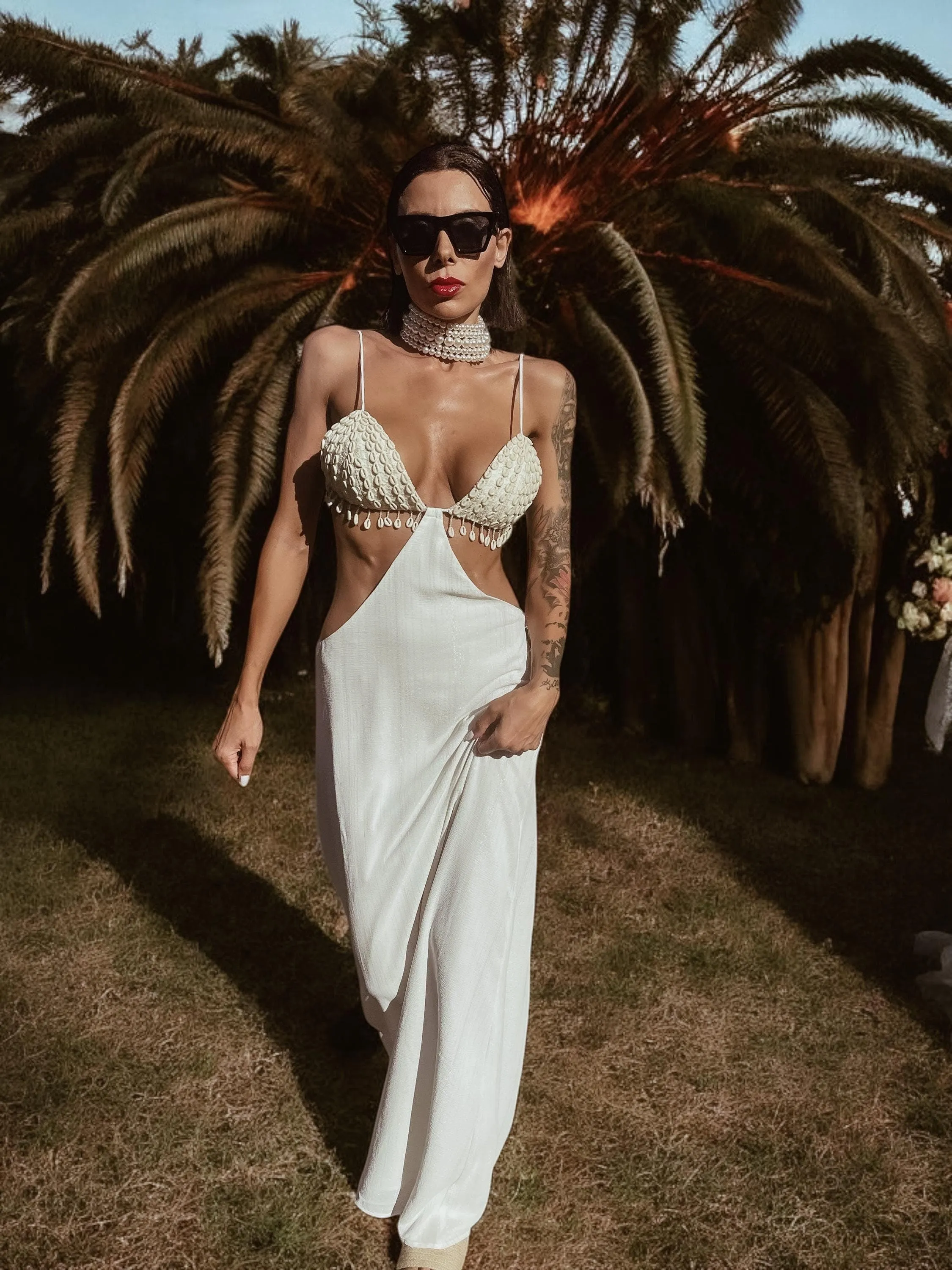 Boho Beach Fringe Wedding Gown Bachelorette Party Dress Honeymoon Dress Tulum Vacation Dress Western Gypsy Bohemian Festival Goddess Dress