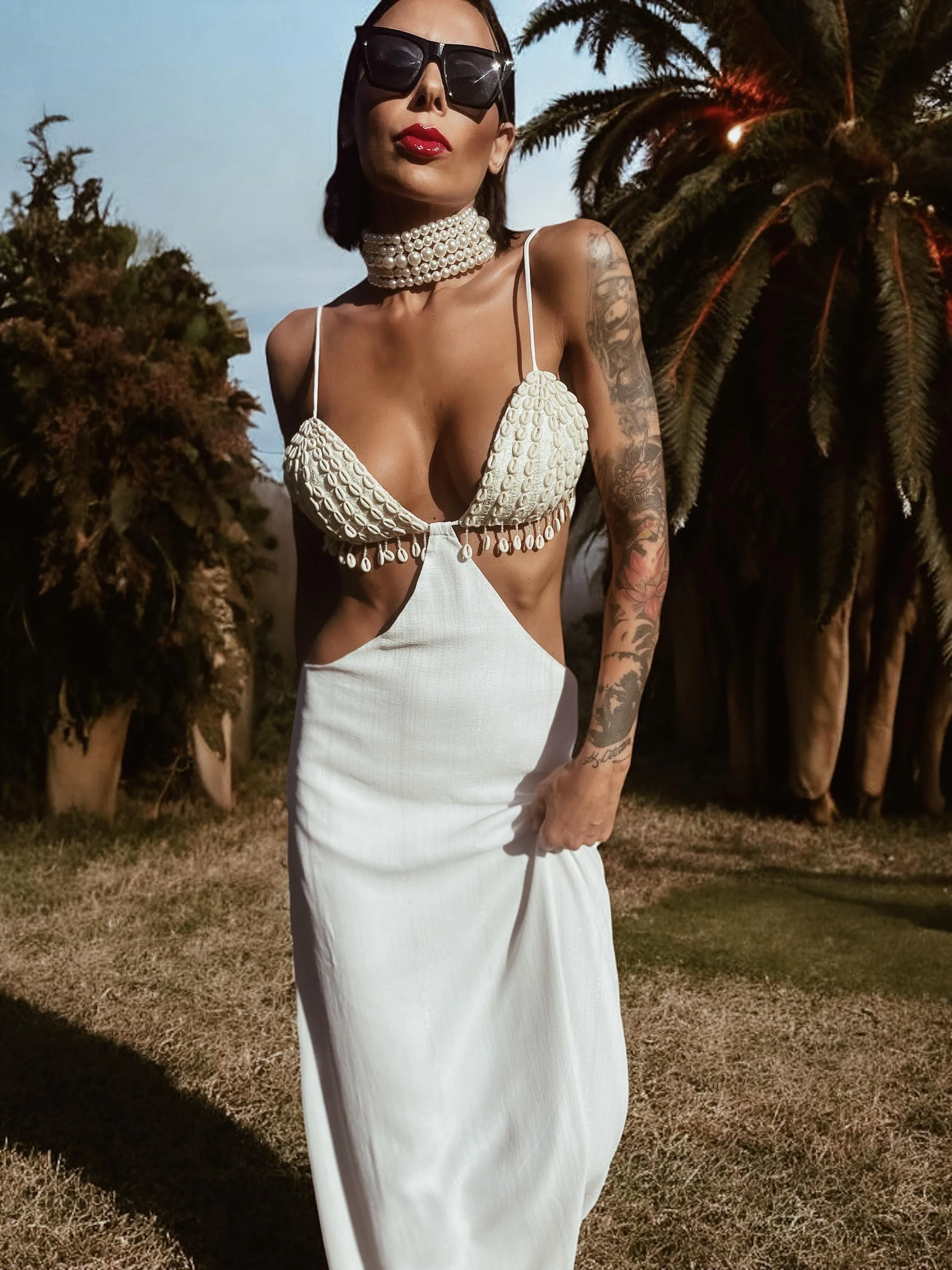 Boho Beach Fringe Wedding Gown Bachelorette Party Dress Honeymoon Dress Tulum Vacation Dress Western Gypsy Bohemian Festival Goddess Dress
