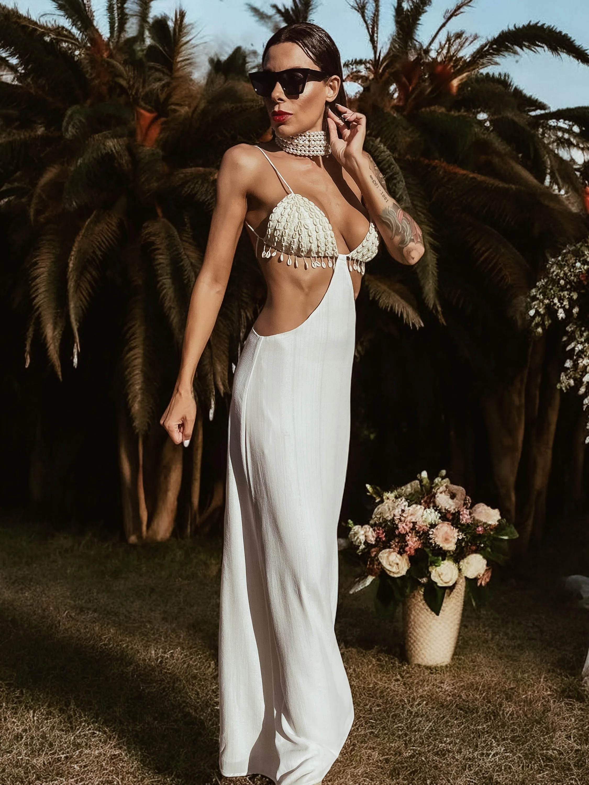Boho Beach Fringe Wedding Gown Bachelorette Party Dress Honeymoon Dress Tulum Vacation Dress Western Gypsy Bohemian Festival Goddess Dress