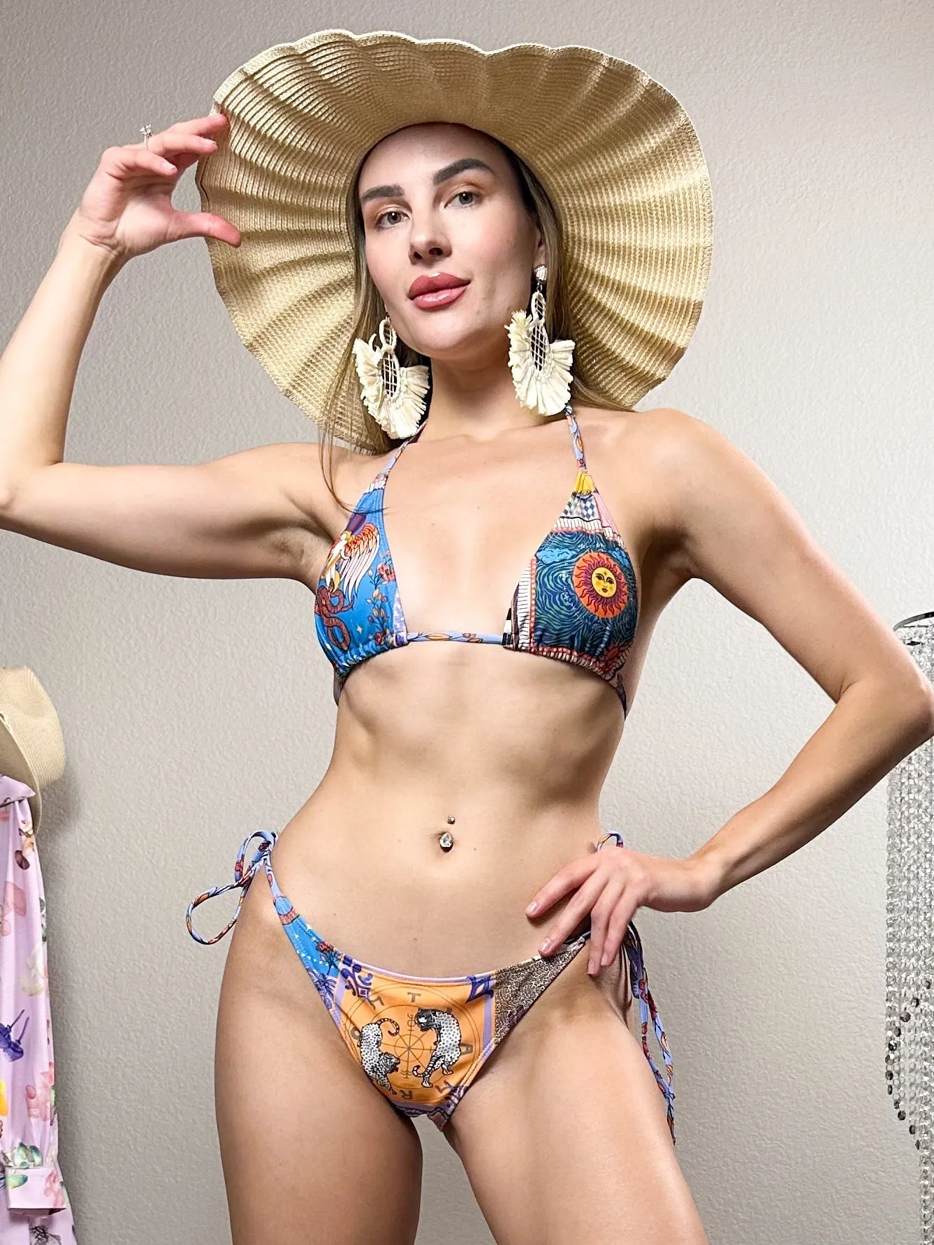 Boho Print Triangle Bikini Set – Bold & Trendy Swimwear