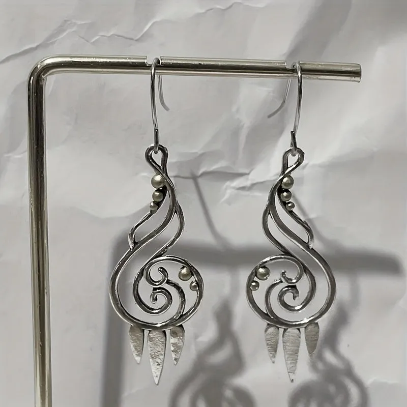 Boho Vintage Hollow Spiral Dangle Earrings For Men
