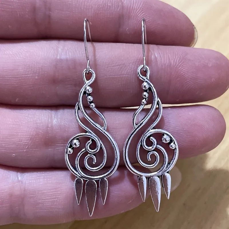 Boho Vintage Hollow Spiral Dangle Earrings For Men