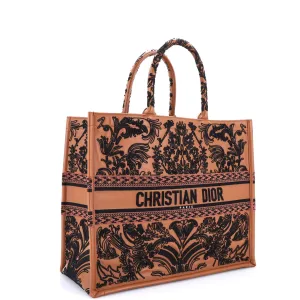 Book Tote Embroidered Leather Large