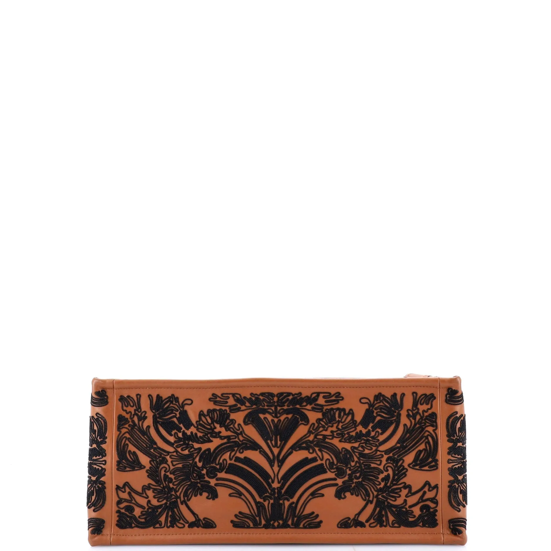 Book Tote Embroidered Leather Large