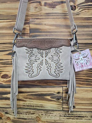 Boot Stitch Crossbody Bag - Beige