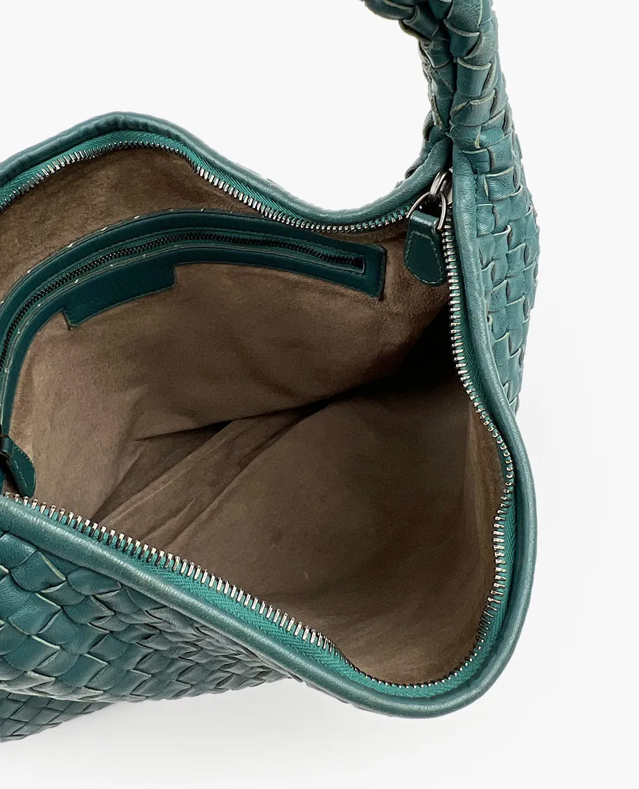 Bottega Veneta Intrecciato Hobo Bag Green