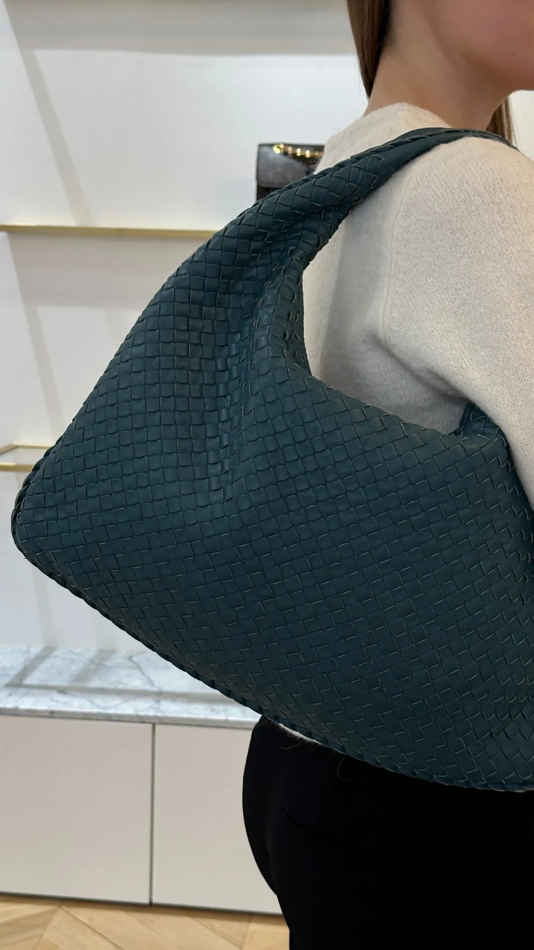Bottega Veneta Intrecciato Hobo Bag Green