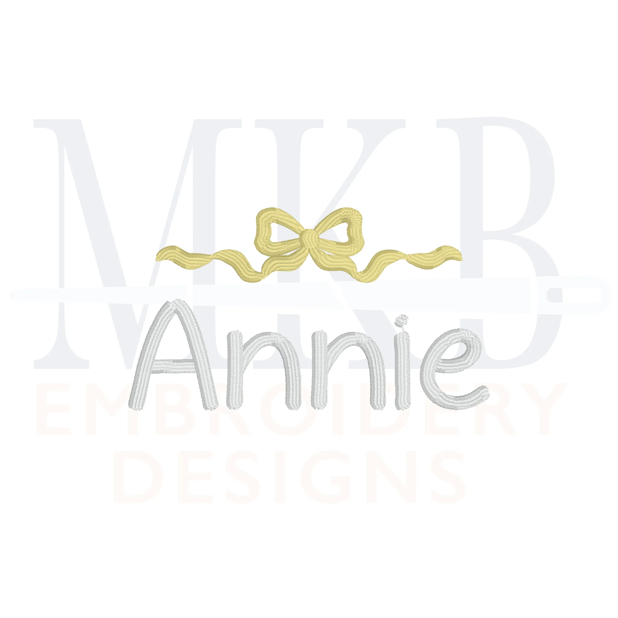 Bow Ribbon Frame Small Machine Embroidery Design File