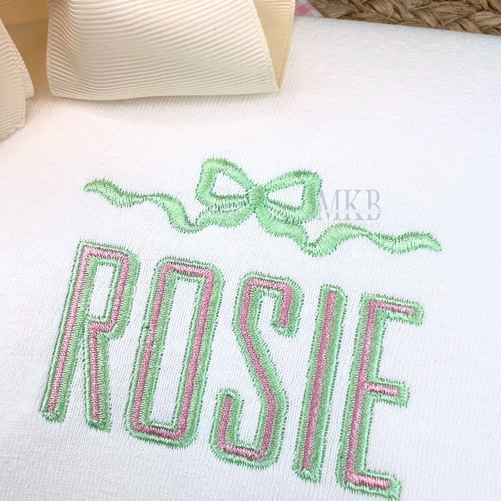 Bow Ribbon Frame Small Machine Embroidery Design File