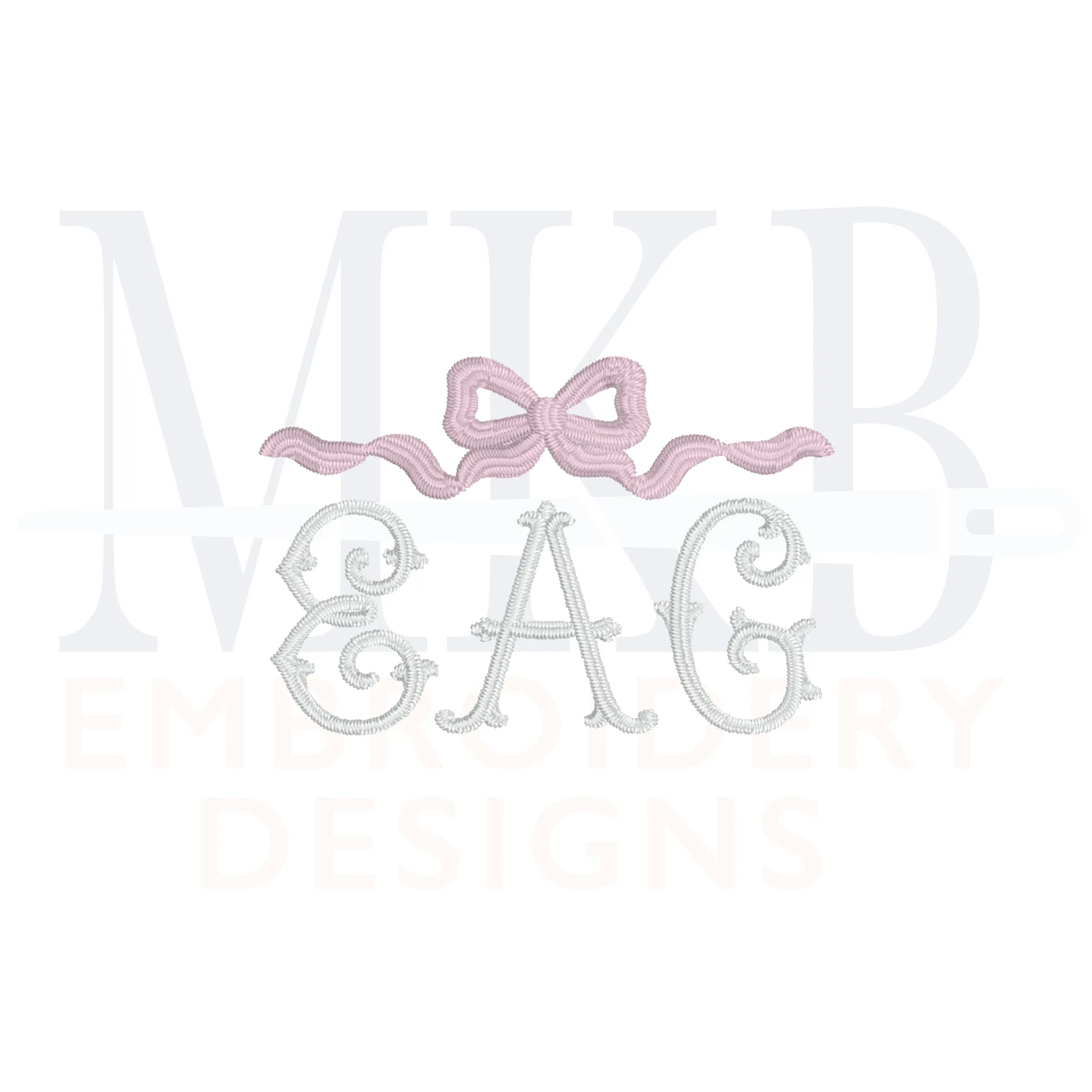 Bow Ribbon Frame Small Machine Embroidery Design File