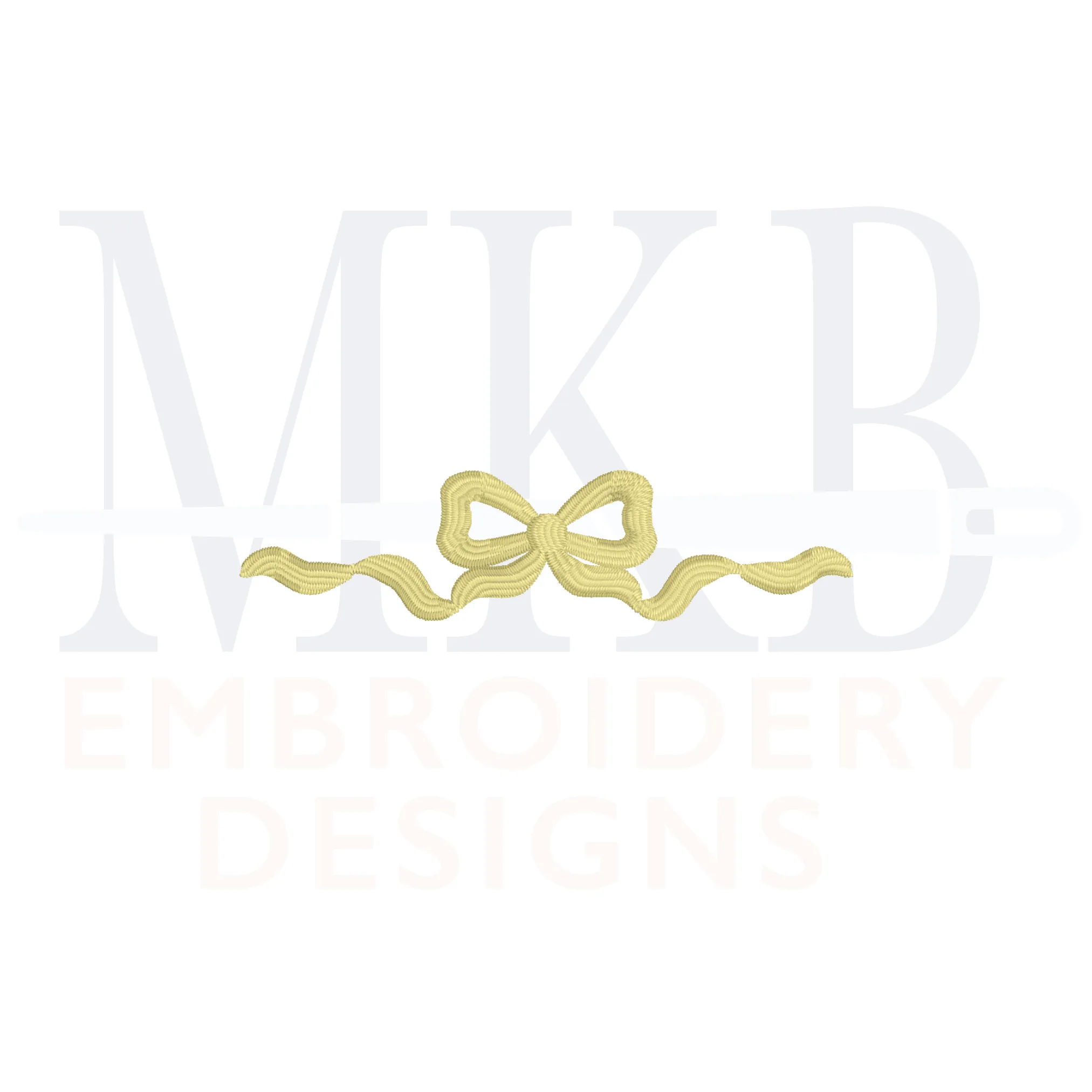 Bow Ribbon Frame Small Machine Embroidery Design File