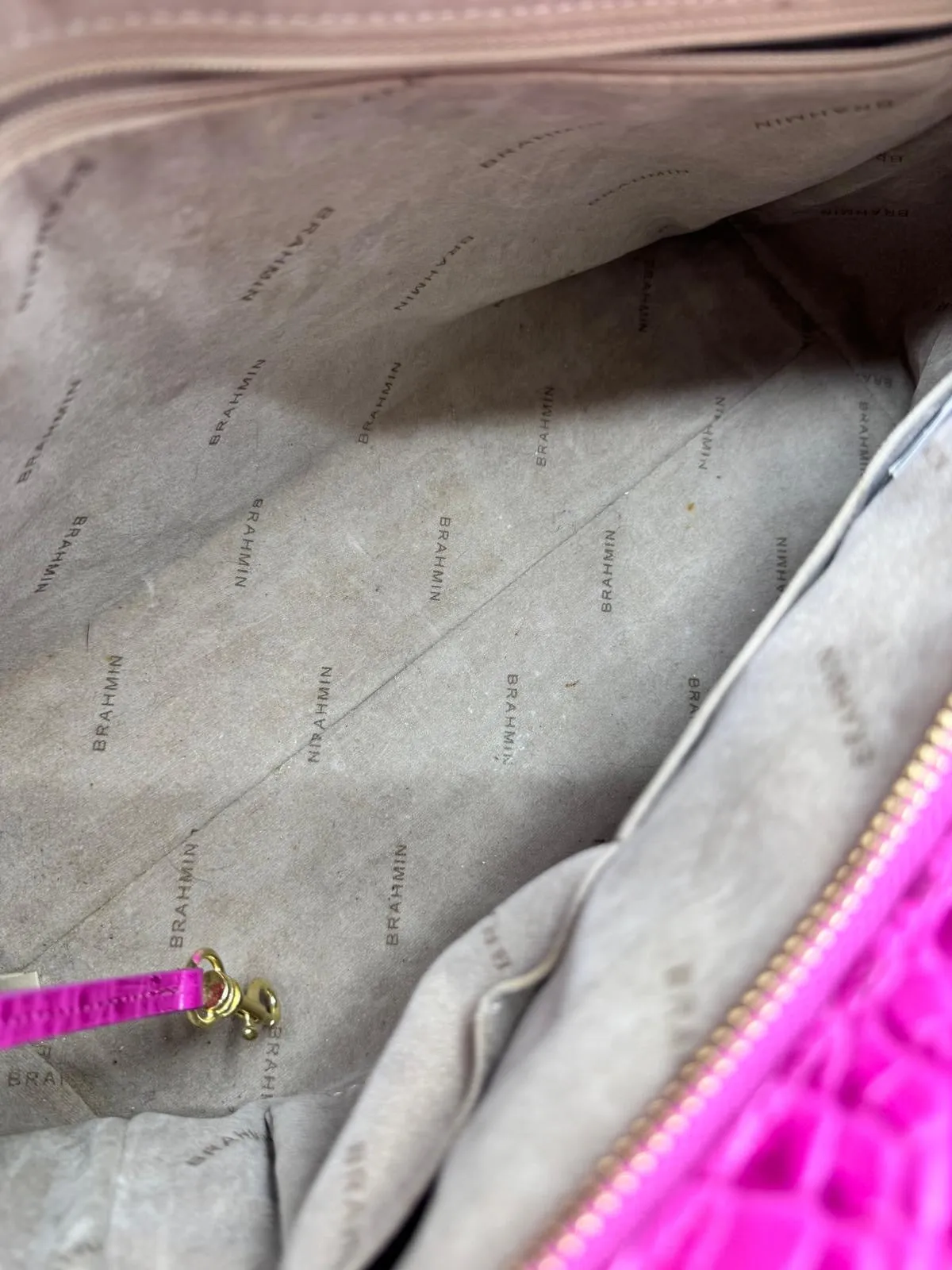 BRAHMIN MELBOURNE CROC EMBOSSED LEATHER TOTE BAG
