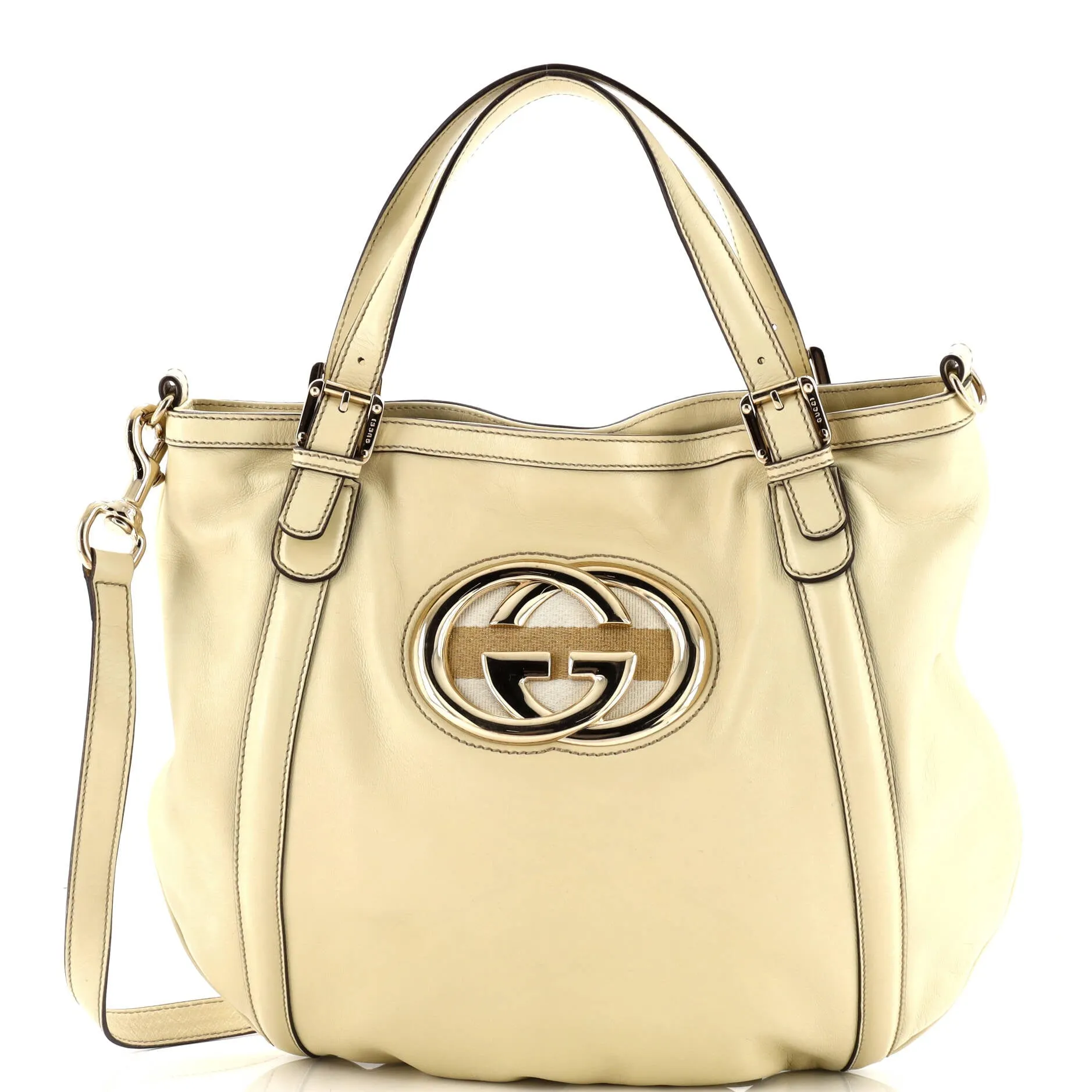 Britt Web Convertible Satchel Leather Large