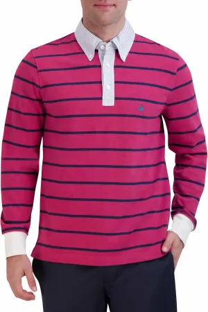 Brooks Brothers Men's Long Sleeve Bb Stripe Rugby Shirt