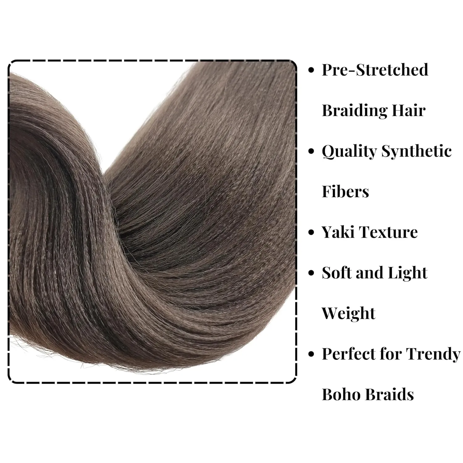 Brown Braiding Hair Pre Stretched for Boho Braids 4# Ocean Wave Crochet Boho Braiding Hair Hypoallergenic Extensions for Box Bohemian Braids knotless ez Braid Pre Stretched