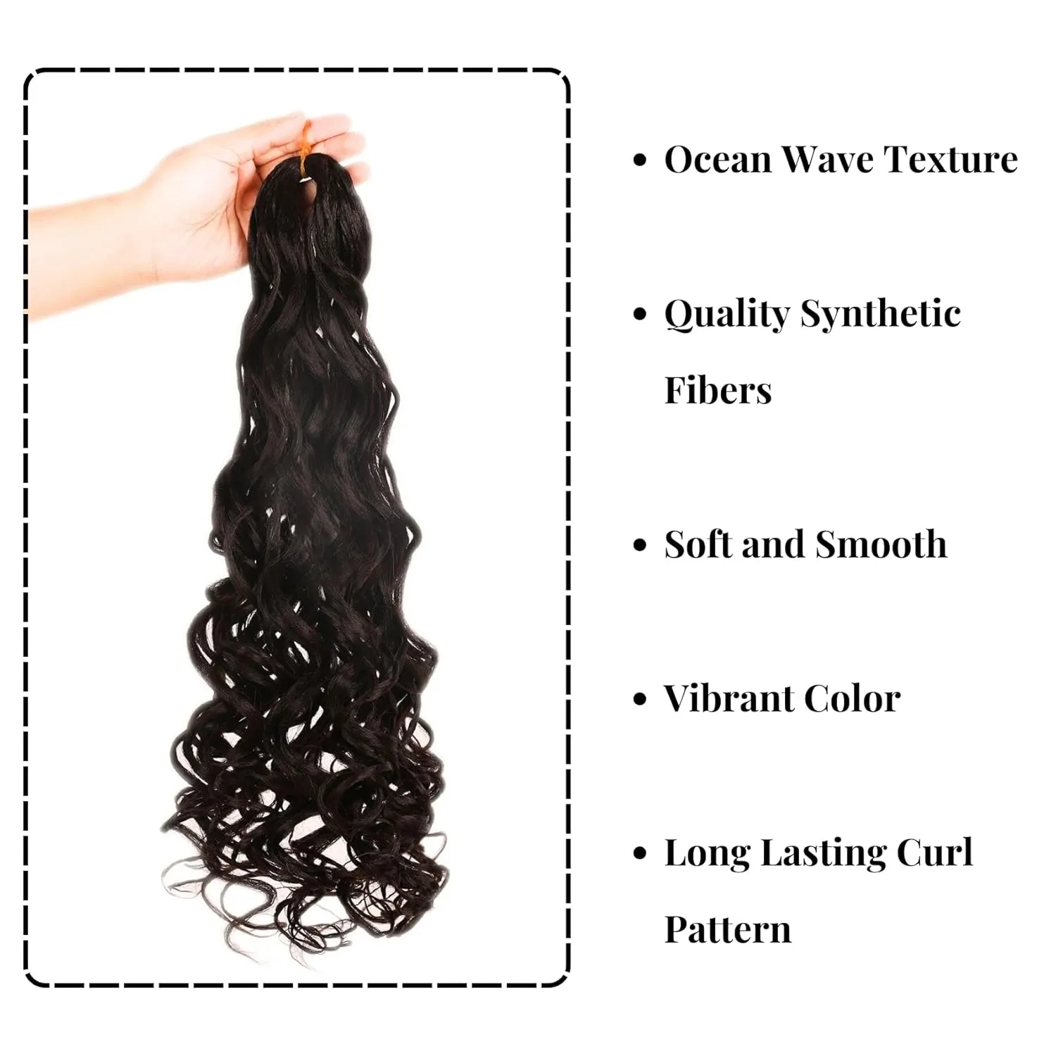 Brown Braiding Hair Pre Stretched for Boho Braids 4# Ocean Wave Crochet Boho Braiding Hair Hypoallergenic Extensions for Box Bohemian Braids knotless ez Braid Pre Stretched