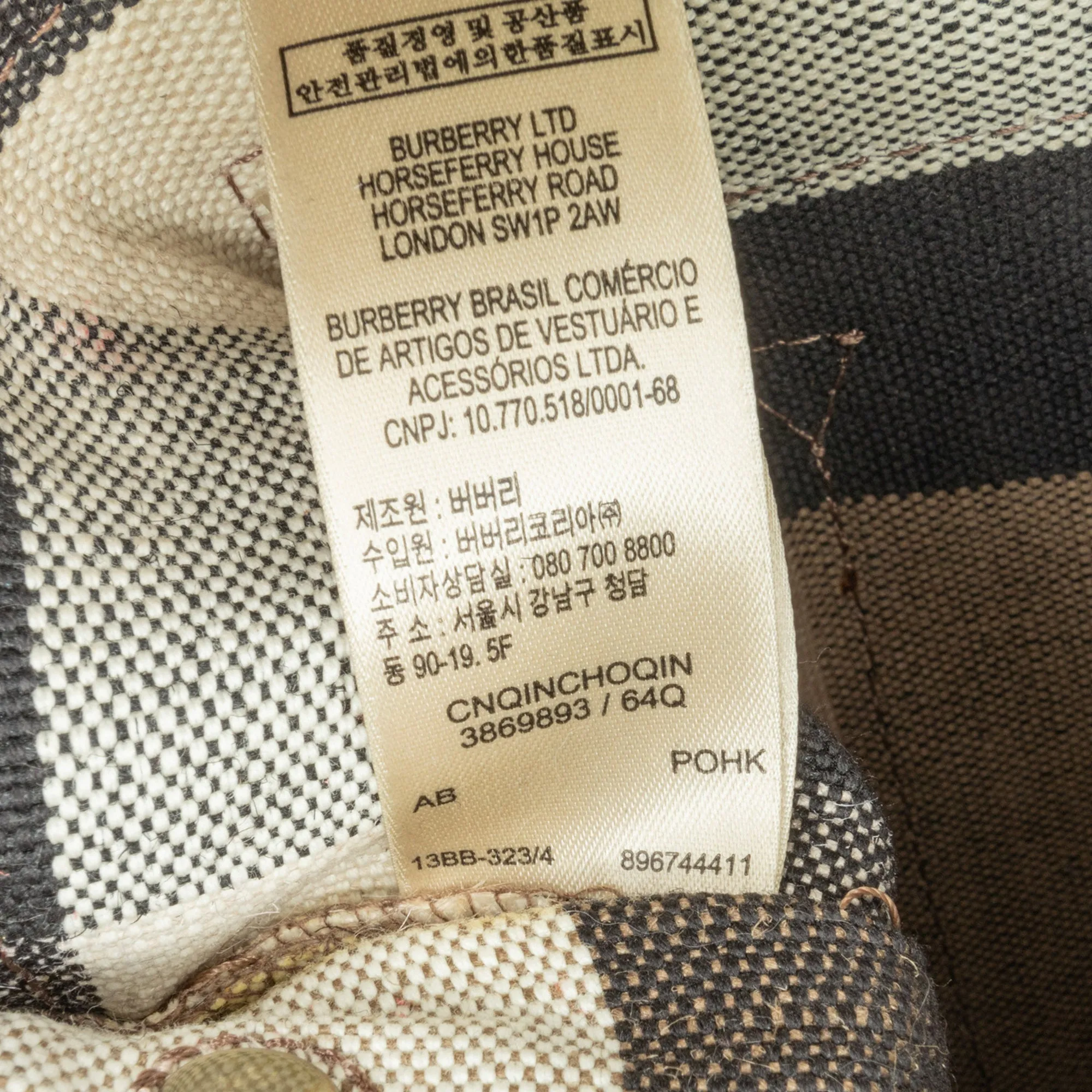 Brown Burberry House Check Canvas Ashby Satchel