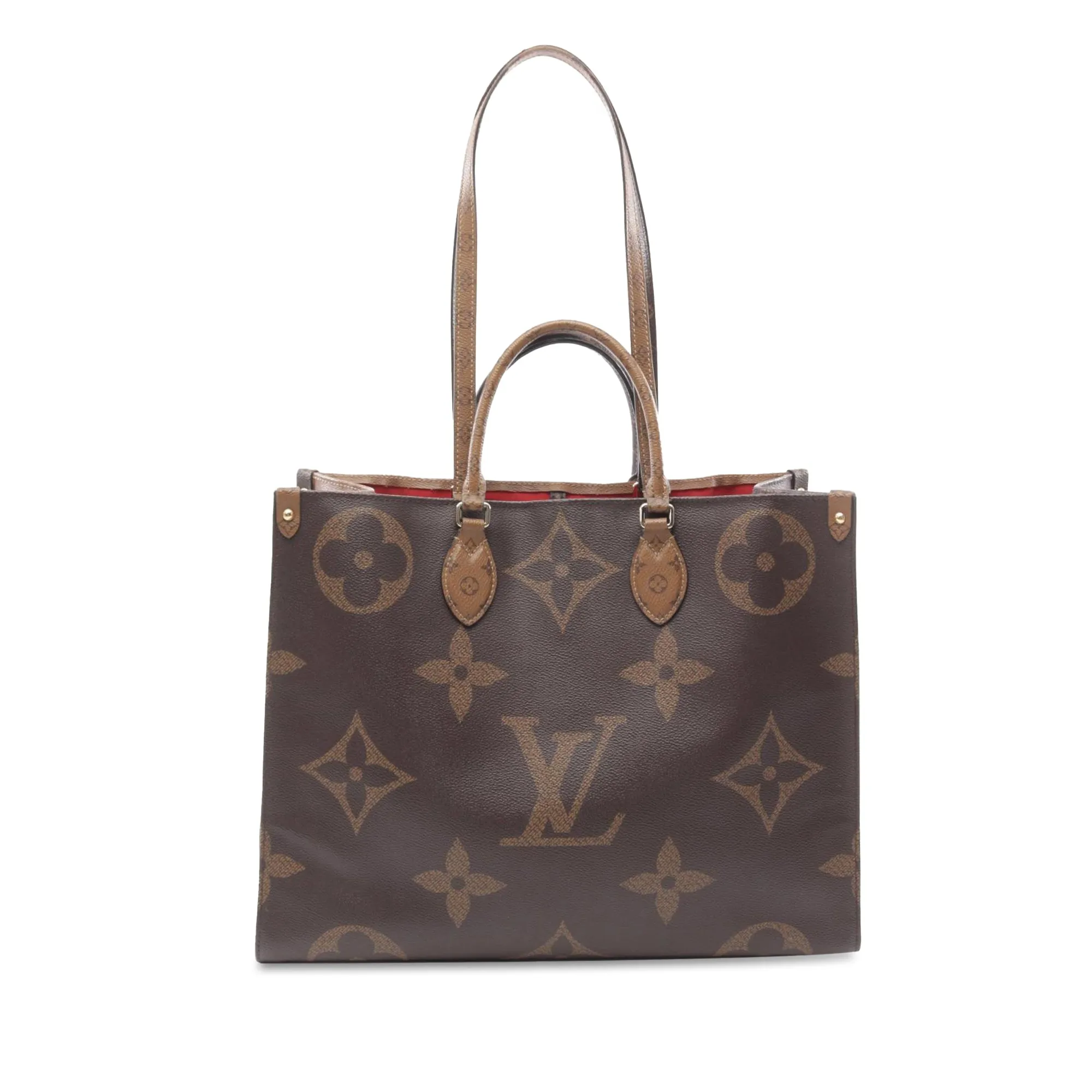 Brown Louis Vuitton Monogram Reverse Giant OnTheGo GM Satchel