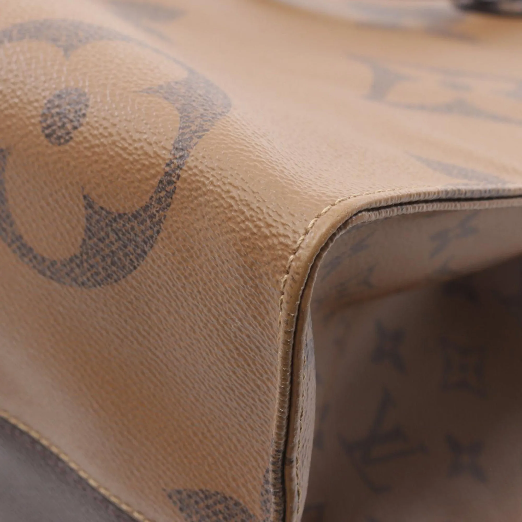 Brown Louis Vuitton Monogram Reverse Giant OnTheGo GM Satchel